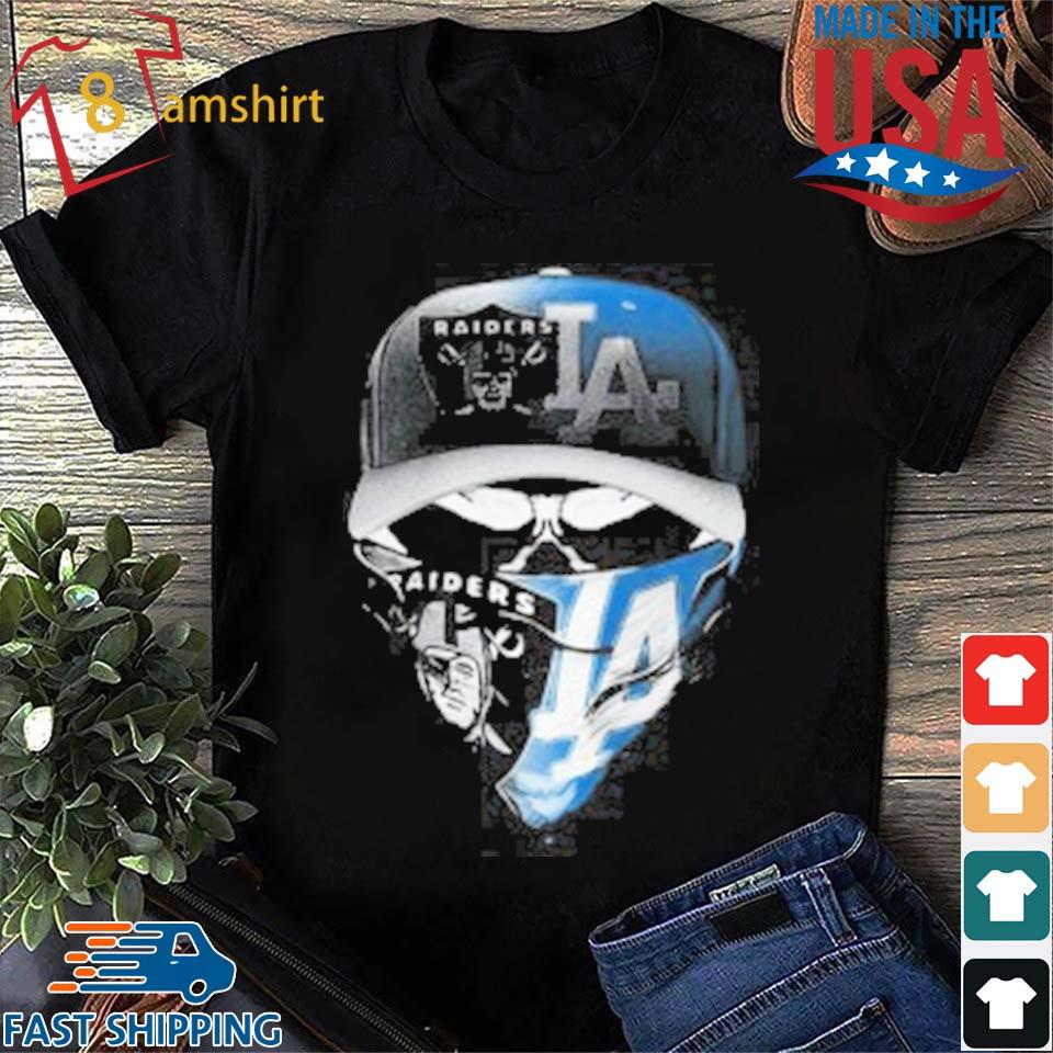 Skull mask oakland raiders and los angeles dodgers shirt, hoodie, sweater,  long sleeve and tank top